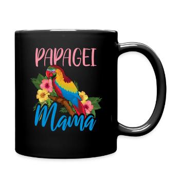 Papagei Mama Exotische Blumenpracht - Tasse einfarbig - Schwarz - Rechts