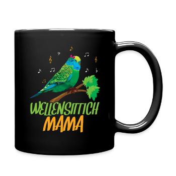 Budgie Mom Music Lover - Full Colour Mug - black - Right