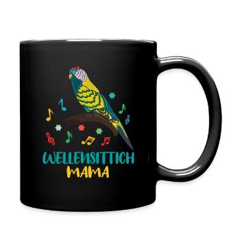 Colorful Budgie Mom Melody for Bird Fans - Full Colour Mug - black - Right