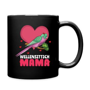 Budgie Mom Loving Parrot Friends - Full Colour Mug - black - Right