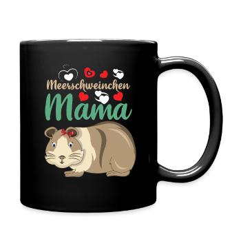 Meerschweinchen Mama Herzvolle Liebe - Tasse einfarbig - Schwarz - Rechts