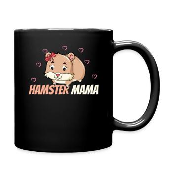 Cute hamster mom with heart motif - Full Colour Mug - black - Right