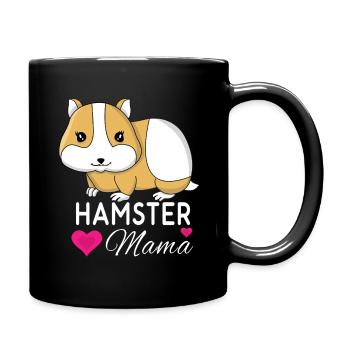 Liebevolle Hamster Mama Herzdesign - Tasse einfarbig - Schwarz - Rechts