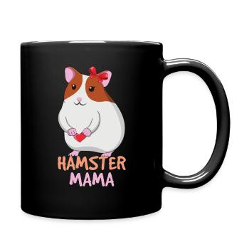 Mignon hamster maman illustration avec coeur - Mug uni - noir - Droite
