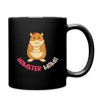 Liebevolle Hamster Mama Illustration - Tasse einfarbig - Schwarz - Rechts