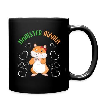 Hamster Mama Liebevolle Herzen Grafik - Tasse einfarbig - Schwarz - Rechts
