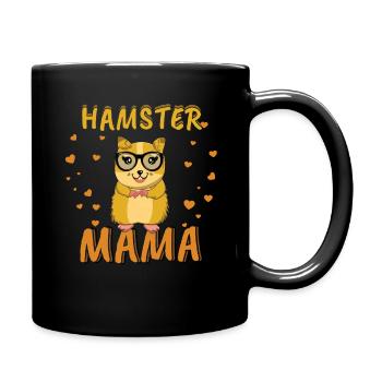 Süße Hamster Mama Illustration - Tasse einfarbig - Schwarz - Rechts