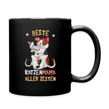 Beste Katzenmama Aller Zeiten Süße Katzen Umarmung - Tasse einfarbig - Schwarz - Rechts
