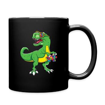 Autism Dinosaur Puzzle Cool - Full Colour Mug - black - Right
