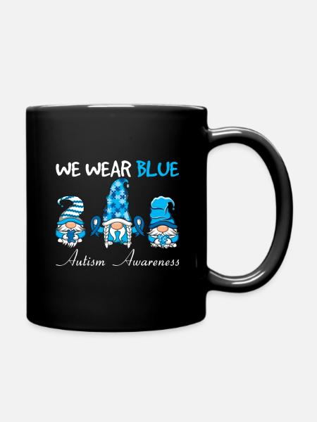 Autismus Wir Tragen Blau Gnome Bewusstsein - Tasse einfarbig - Schwarz