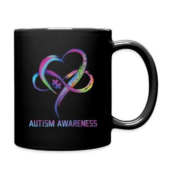 Autismus Liebe Braucht Keine Worte - Tasse einfarbig - Schwarz - Rechts