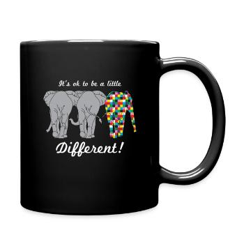 L’autisme est différent, c’est bien les éléphants - Mug uni - noir - Droite