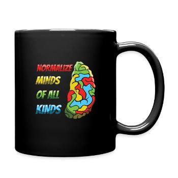Autism: Normalize Minds Of All Kinds - Full Colour Mug - black - Right