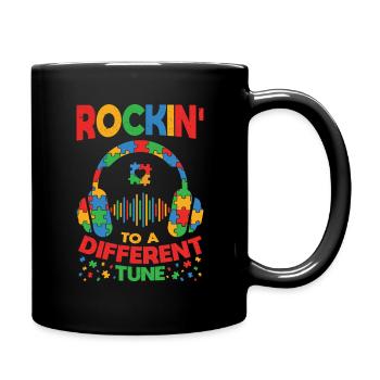 Autismus Rockin' To A Different Tune - Tasse einfarbig - Schwarz - Rechts