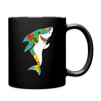 Autisme Puzzle Requin Joie Colorée - Mug uni - noir - Droite