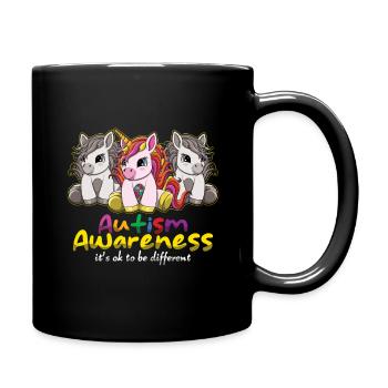 Autism Awareness It's Ok To Be Different - Full Colour Mug - black - Right