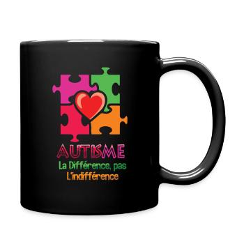 Autisme Cœur Puzzle La Différence - Mug uni - noir - Droite