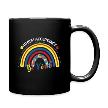 Autismus Akzeptanz Be Kind Regenbogen - Tasse einfarbig - Schwarz - Rechts