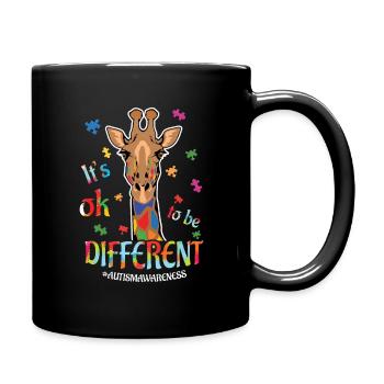 Autismus Bewusstsein: It's Ok To Be Different - Tasse einfarbig - Schwarz - Rechts