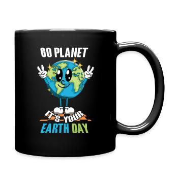 Go Planet Es Ist Dein Earth Day Freude - Tasse einfarbig - Schwarz - Rechts