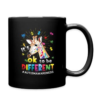 Autism: It's Ok To Be Different - Full Colour Mug - black - Right