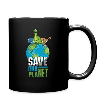Save Our Planet Erde Schützen Tag - Tasse einfarbig - Schwarz - Rechts