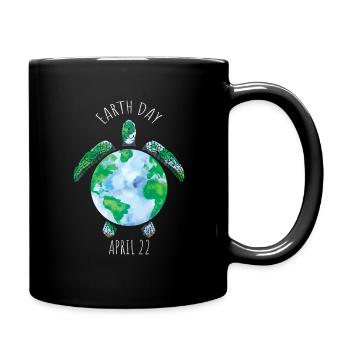 Tag Der Erde Schildkröte April 22 Erde Motiv - Tasse einfarbig - Schwarz - Rechts