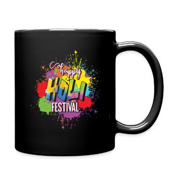 Happy Holi Festival Blaze of Colors Explosion - Full Colour Mug - black - Right