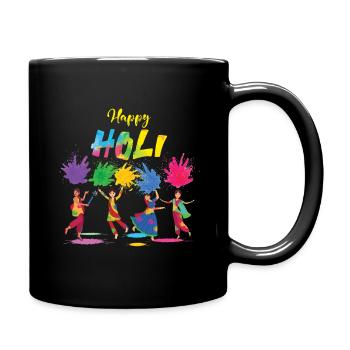 Holi Festival: Happy Holi Colorful Festival - Full Colour Mug - black - Right