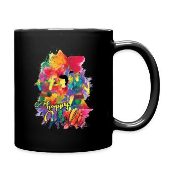 Happy Holi Festival Colorful Festival - Full Colour Mug - black - Right