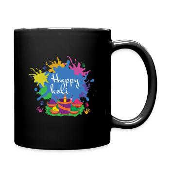 Happy Holi Farbenfrohes Holi Festival Freude - Tasse einfarbig - Schwarz - Rechts