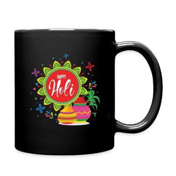 Happy Holi Festival Farbenfrohes Erlebnis - Tasse einfarbig - Schwarz - Rechts