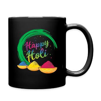Happy Holi Festival Farbpulver Freude - Tasse einfarbig - Schwarz - Rechts
