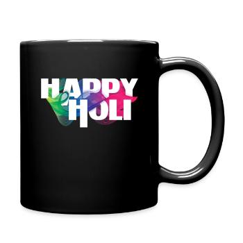 Happy Holi Festival Farbenfrohe Freude - Tasse einfarbig - Schwarz - Rechts