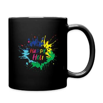 Happy Holi Festival Colorful Design - Full Colour Mug - black - Right