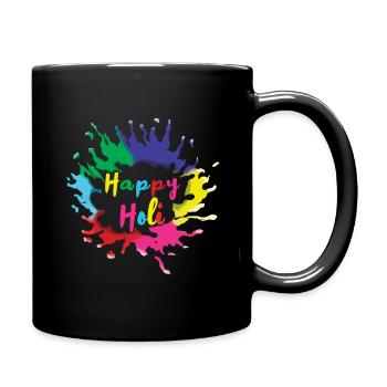 Happy Holi Festival Farbenfreude - Tasse einfarbig - Schwarz - Rechts