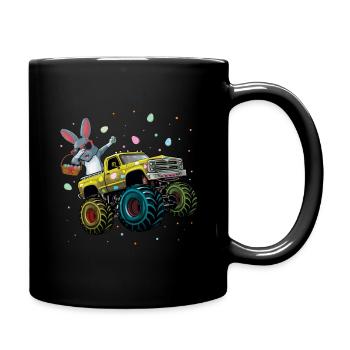 Ostern Bunny Monstertruck Eier Abenteuer - Tasse einfarbig - Schwarz - Rechts