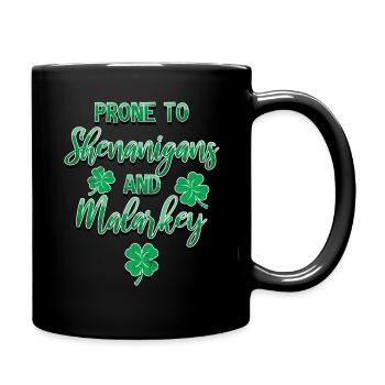 Manigances de la Saint-Patrick et Malarkey Fun - Mug uni - noir - Droite