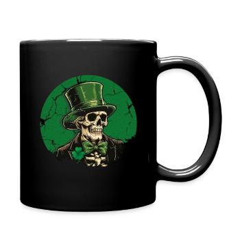 Saint Patrick's Day Skull with Top Hat - Full Colour Mug - black - Right