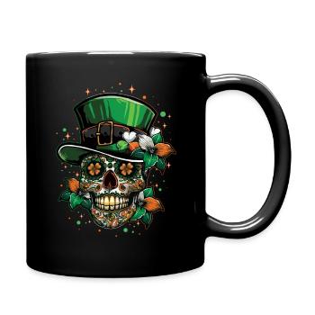 Crâne irlandais avec trèfle pour la Saint-Patrick - Mug uni - noir - Droite