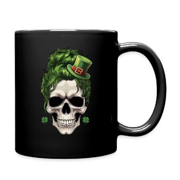 crâne de la Saint-Patrick avec des cheveux verts et - Mug uni - noir - Droite