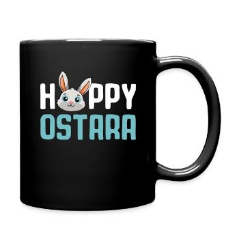 Motif de lapin Ostara joyeux - Mug uni - noir - Droite