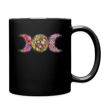 Ostara Blossoms Triple Moon Symbol - Full Colour Mug - black - Right