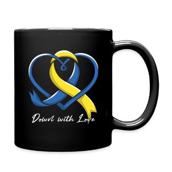 Syndrome de Down Amour Supporter Cœur - Mug uni - noir - Droite