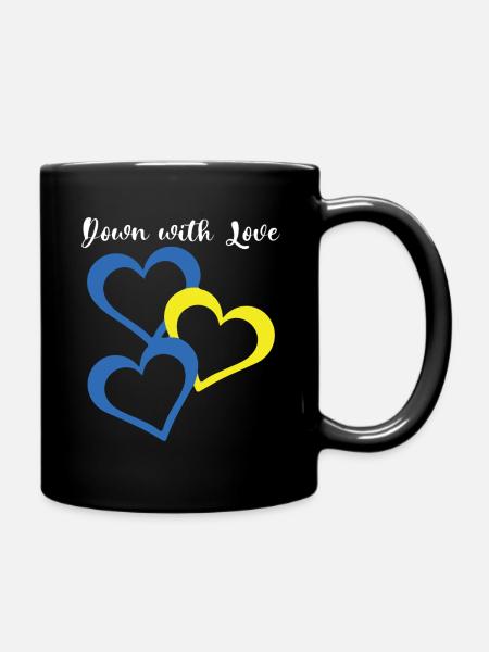 Down With Love Down Syndrom Herzen - Tasse einfarbig - Schwarz