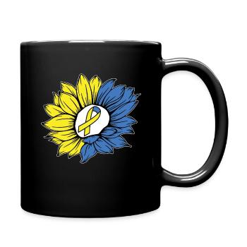 Down Syndrome Support Sunflower Band - Full Colour Mug - black - Right