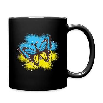 Schmetterling Farben Down Syndrom Unterstützung - Tasse einfarbig - Schwarz - Rechts