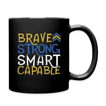 Courageux Fort Intelligent Capable Syndrome de Down Force - Mug uni - noir - Droite