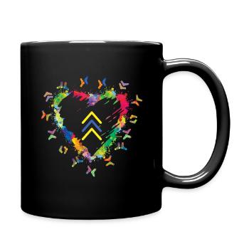 Colorful Socks Heart Down Syndrome Icon - Full Colour Mug - black - Right