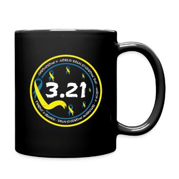 World Down Syndrome Day 3.21 Chromosome 21 - Full Colour Mug - black - Right